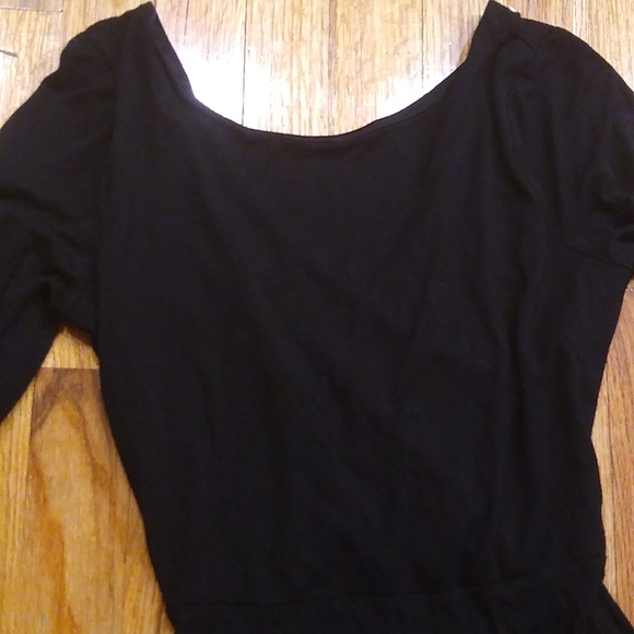 Sold 3/$15 sale Black high low cross back dress - Picture 3 of 11